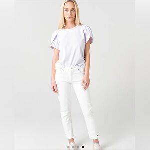 Algolde Toni Mid Rise White Ankle